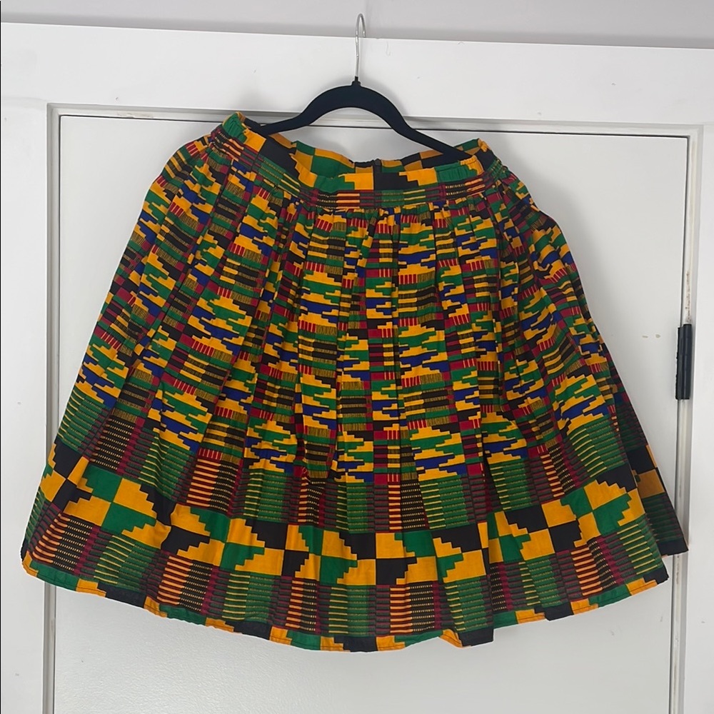 Ankara Colorful Patterned Women's Skirt, Size Medium, New
